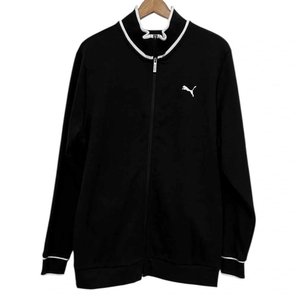 Puma Track Jacket Men’s Size Large Black Full Zip NEW